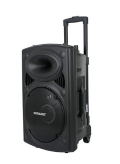 SONASHI Rechargeable Trolley Speaker System With Remote Control And Microphone Usb / Bluetooth/ Sd Card Slots And Fm Stereo Radio Led Display With Recording Function High Sound Speaker For Parties SPS-7812RT Black  - Image 1