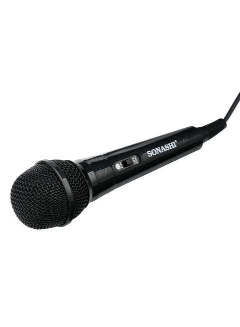 Dynamic Wired Karaoke Microphone - Metal Handheld Mic With On And Off Switch Anti Noise Function Long Effective Working Range High Vocal Quality SMP-301 Black