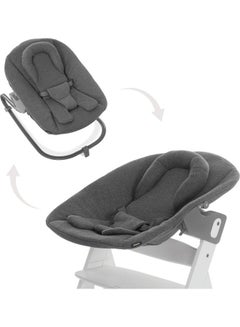 Newborn Bouncer Premium Attachment For High Chair Alpha And Beta From Birth - 2 In 1 Baby Attachment (Lounger And Rocker) For Newborns With Adjustable Backrest And Cotton - Dark Grey