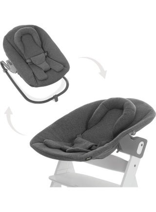 Newborn Bouncer Premium Attachment For High Chair Alpha And Beta From Birth - 2 In 1 Baby Attachment (Lounger And Rocker) For Newborns With Adjustable Backrest And Cotton - Dark Grey - v1684137939/N53405969A_1