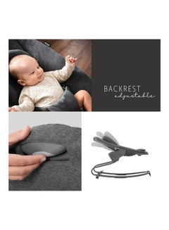 hauck Newborn Bouncer Premium Attachment For High Chair Alpha And Beta From Birth - 2 In 1 Baby Attachment (Lounger And Rocker) For Newborns With Adjustable Backrest And Cotton - Dark Grey  - Image 4