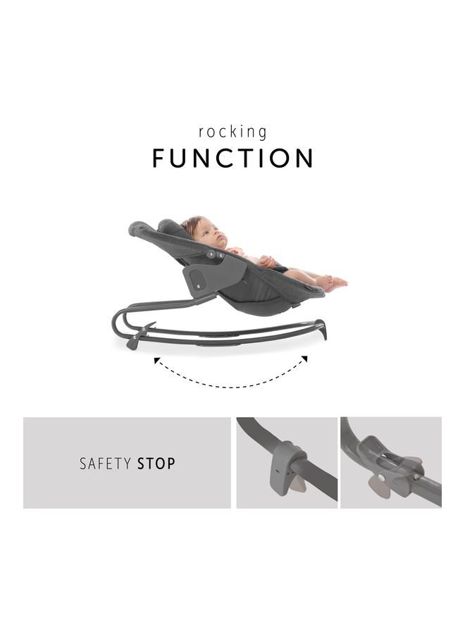 hauck - Newborn Bouncer Premium Attachment For High Chair Alpha And Beta From Birth - 2 In 1 Baby Attachment (Lounger And Rocker) For Newborns With Adjustable Backrest And Cotton - Dark Grey - Image 1