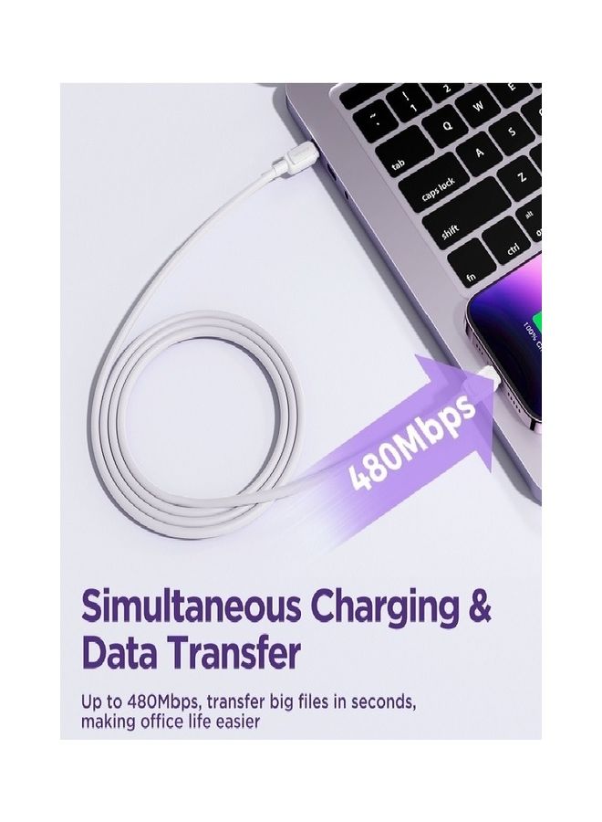 JOYROOM - Charger Type C To Lightning Fast Charging Power Delivery PD 20W Cable For iPhone 14 iPad And 14 Pro 14 Plus 14 Pro Max 8 To 14 All Series White - Image 1