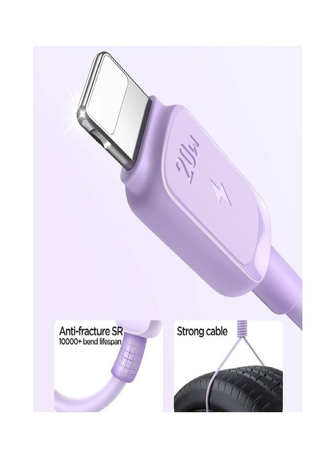 JOYROOM - Charger Type C Lightning Fast Charging Power Delivery PD 20W Cable For iPhone 14 iPad And 14 Pro 14 Plus 14 Pro Max 8 To 14 All Series Purple - Image 1