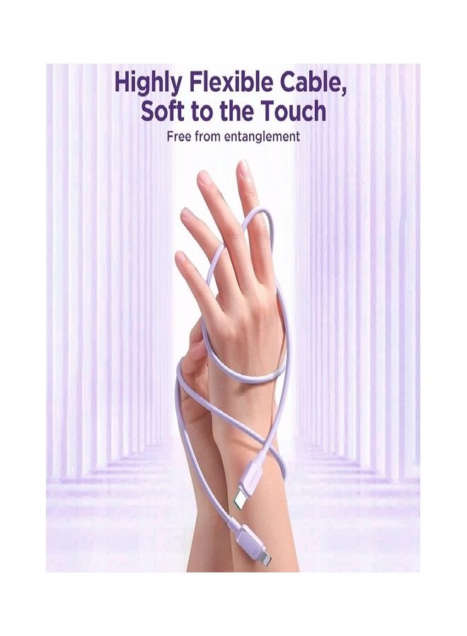 JOYROOM - Charger Type C Lightning Fast Charging Power Delivery PD 20W Cable For iPhone 14 iPad And 14 Pro 14 Plus 14 Pro Max 8 To 14 All Series Purple - Image 1