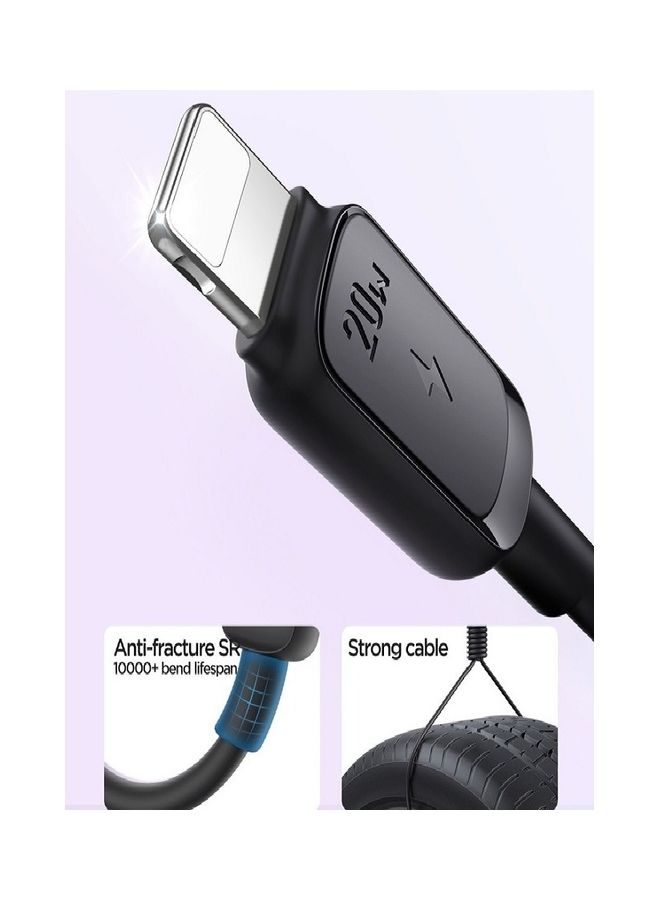 JOYROOM - Charger Type C Lightning Fast Charging Power Delivery PD 20W Cable For iPhone 14 iPad And 14 Pro 14 Plus 14 Pro Max 8 To 14 All Series Black - Image 1