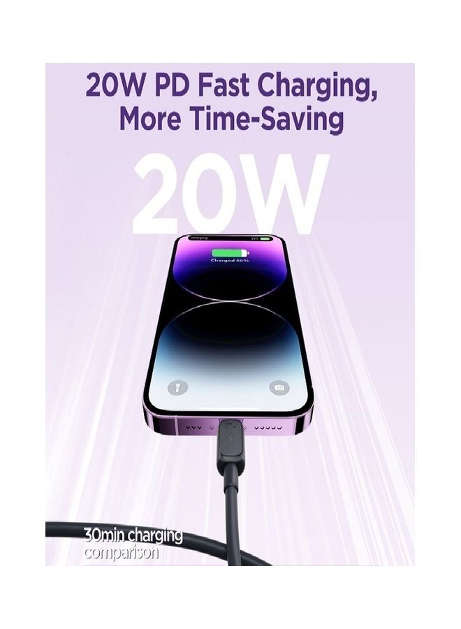 JOYROOM - Charger Type C Lightning Fast Charging Power Delivery PD 20W Cable For iPhone 14 iPad And 14 Pro 14 Plus 14 Pro Max 8 To 14 All Series Black - Image 1