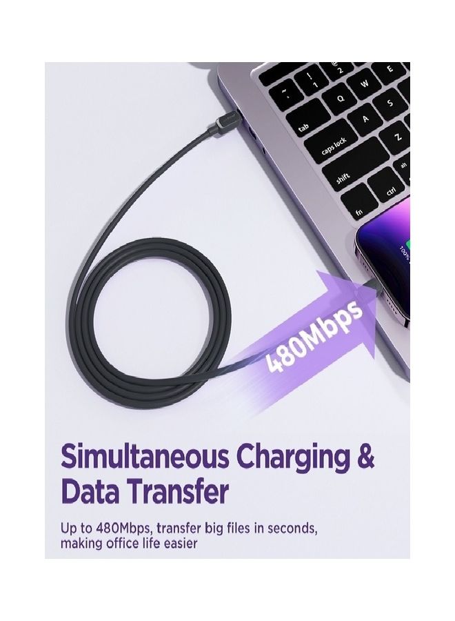 Charger Type C Lightning Fast Charging Power Delivery PD 20W Cable For iPhone 14 iPad And 14 Pro 14 Plus 14 Pro Max 8 To 14 All Series Black