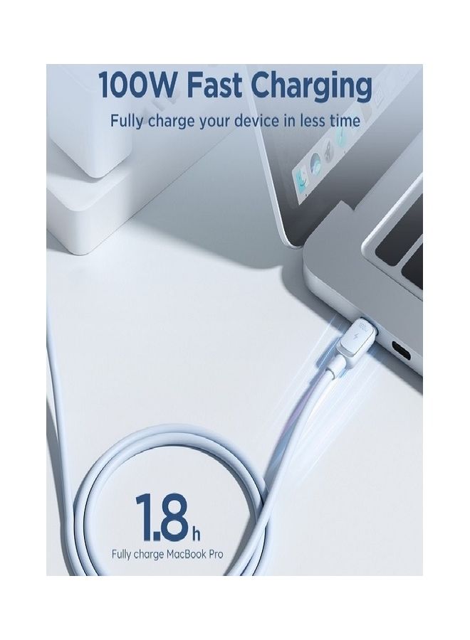 جوي روم كابل شحن سريع 100 واط بتقنية PD من USB C إلى USB C متوافق مع iPad Mini 6 وMacBook Pro 2021 مقاس 14 و16 بوصة وMacBook Air وiPad Pro مقاس 12.9 بوصة وSamsung S23 Plus وHuawei P40 بطول 1.2 متر - Image 4