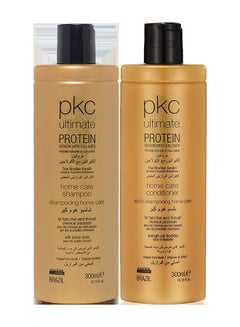 PKC Ultimate Protein Keratin with Collagen Home Care Shampoo And Conditioner Set Clear 2x300ml  - Image 1