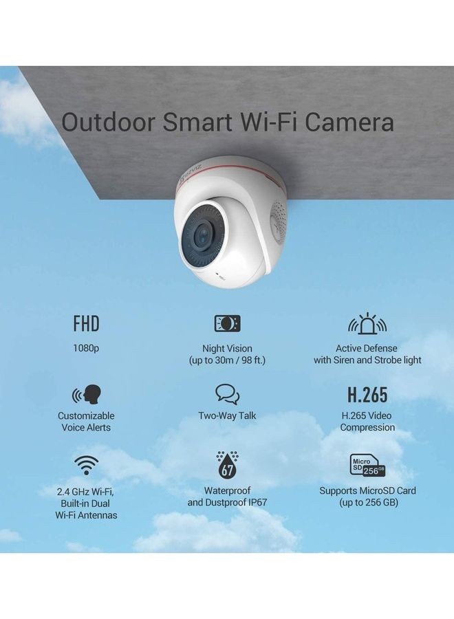 إيزفيز كاميرا مراقبة ذكية لاسلكية خارجية IP67 بدقة 1080 بكسل 2 ميجابكسل 32/64/128/256 جيجابايت C4W 1080 بكسل 2 ميجابكسل 2.8/4 مم - Image 5