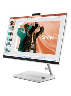 IdeaCentre AIO 3 24IAP7 With 23.8-Inch FHD Touch Display, Intel Core i7-1260P Processor / 8GB RAM / 512GB SSD / 2GB NVIDIA GeForce MX550 Graphics / Windows 11 Home / English/Arabic White
