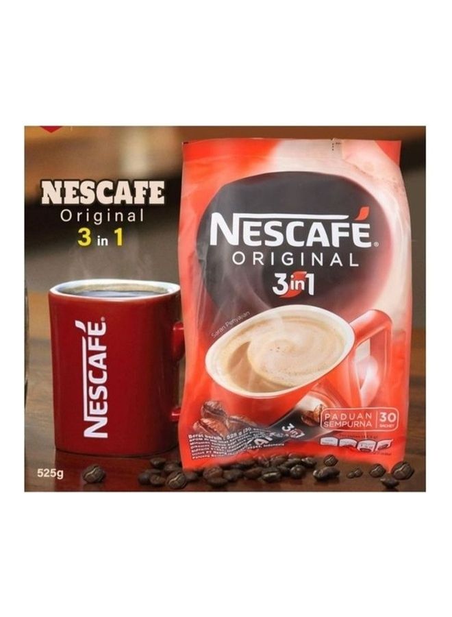 نسكافيه مزيج القهوة الفوري 3 في 1 الأصلي 30 ظرف 525 جم 525جرام فردي - Image 2