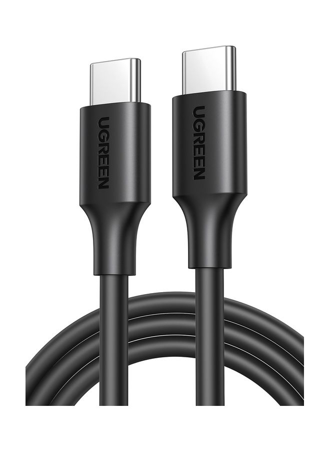 60W USB C to USB C Cable 1M PD 3.0 3A Fast Charging Cord Type C Cable Compatible With iPhone 16 15 Series MacBook Pro iPad Pro Samsung Galaxy S24 S23 Ultra Z Fold OPPO Honor OnePlus Huawei Black 