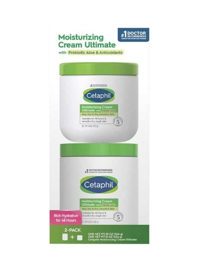 Cetaphil - Moisturizing Cream Ultimate With Prebiotic Aloe Very Dry To Dry Sensitive Skin 2 Pack 566+453grams - Image 1