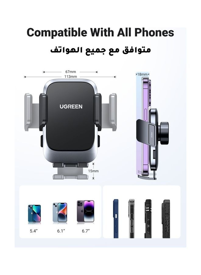 يو جرين - حامل جوال للسيارة، ستاند جوال سياره من أجل فتحة التهوية، حامل موبايل مضاد للاهتزاز للسيارة بتصميم خطاف فائق الاستقرار، حامل هاتف للسيارة متوافق مع جميع هواتف سلسلة آيفون 15/14 /13،سامسونج جالكسي S23 أبيض - Image 1