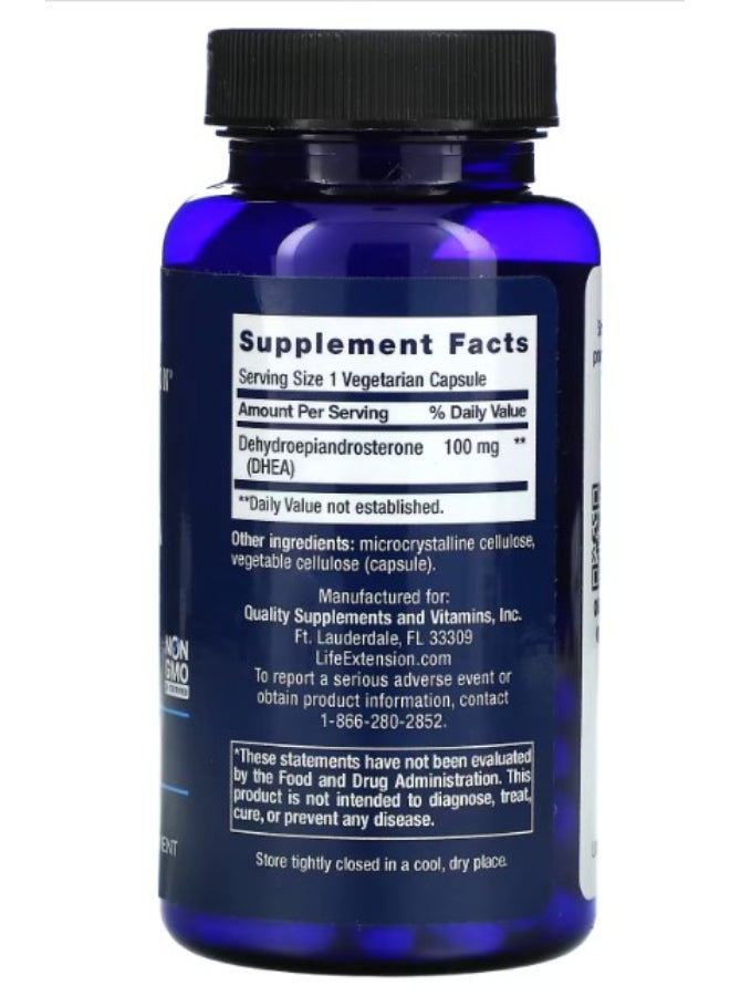 Life Extension - DHEA Complete 100mg Dietary Supplement - 60  Vegetarian Capsules - Image 1