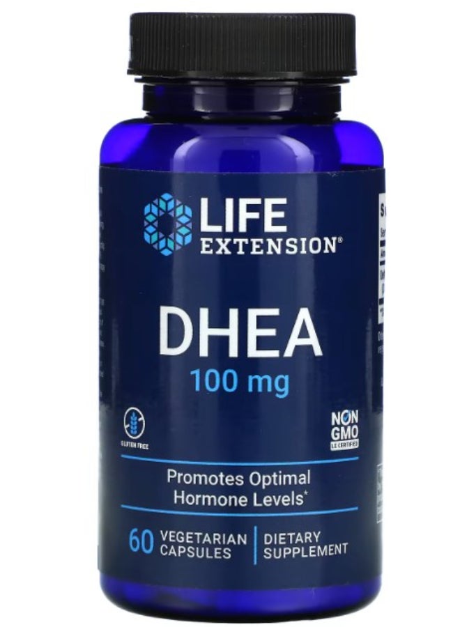 Life Extension - DHEA Complete 100mg Dietary Supplement - 60  Vegetarian Capsules - Image 1