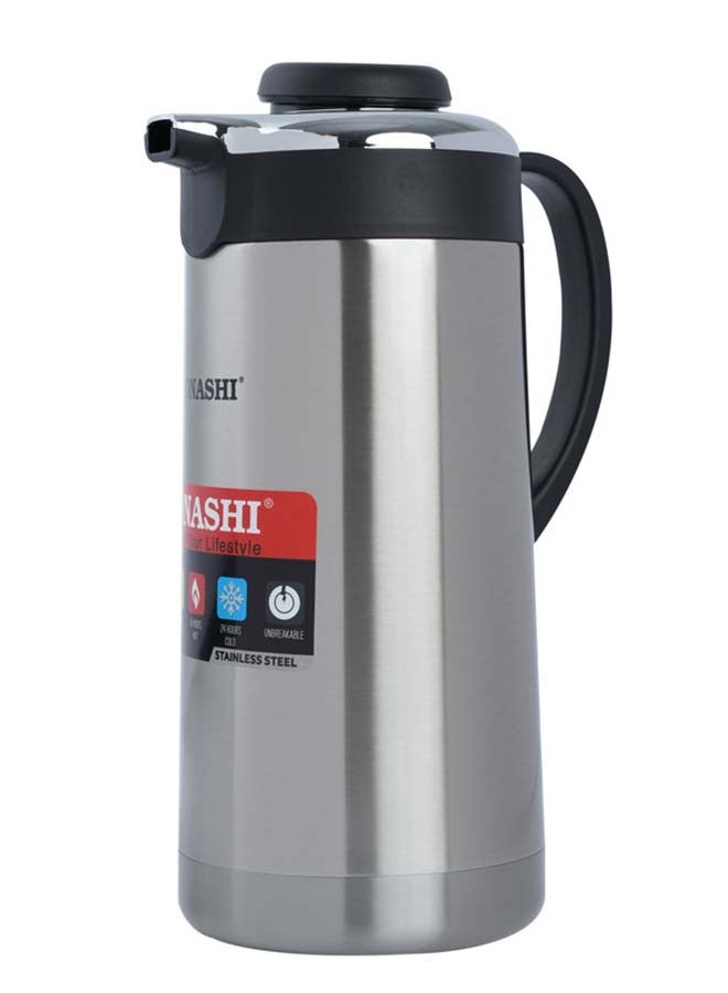 SONASHI 25L Vacuum Flask  for Hot And Cold Beverages  High Quality Stainless Steel Body with Double Wall Insulation  Unbreakable Flasks with Big Mouth for Daily Use  Portable Friendly SVF-2500 Silver/Black  - Image 1