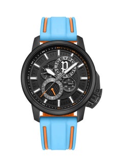 Men's Watch Black Dial With Blue Silicone Strap - PEWJQ0005104