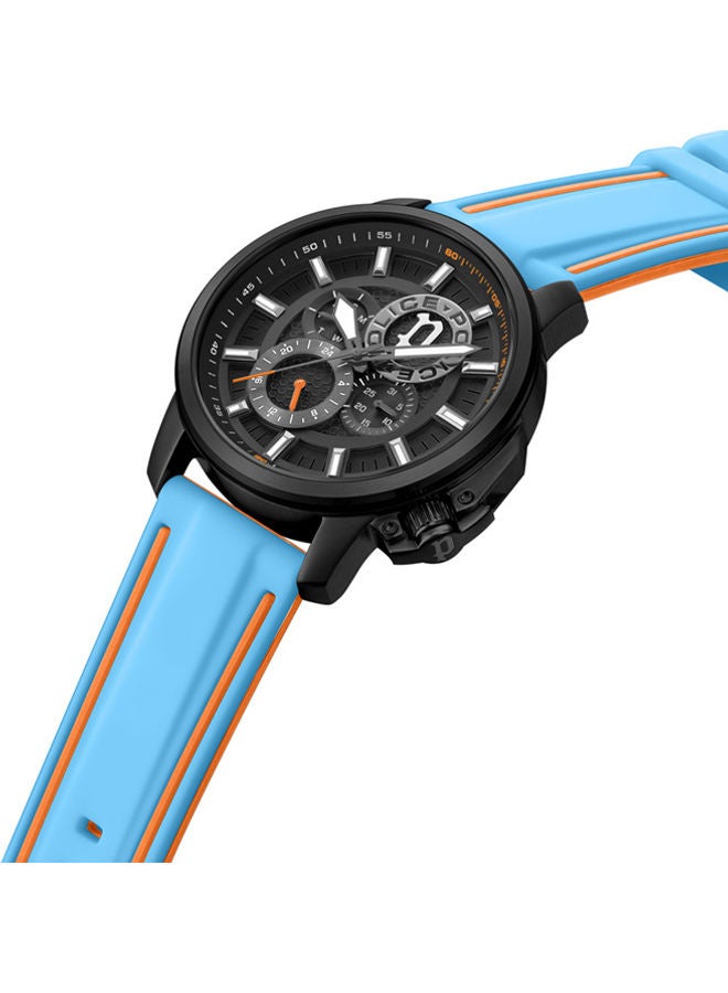 POLICE - Men's Watch Black Dial With Blue Silicone Strap - PEWJQ0005104 - Image 1