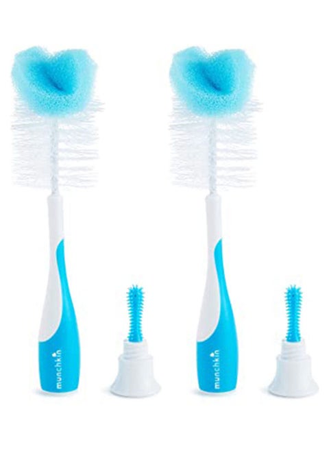 2 Piece Sponge Bottle Brush - Blue