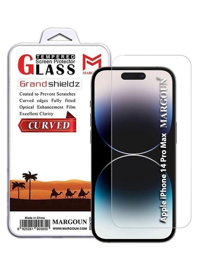 MARGOUN iPhone 14 Pro Max Screen Protector Anti Scratch Tempered Glass Clear Hd Edge To Edge Full Coverage 9H Case Friendly Film 6.7 Inch Clear
