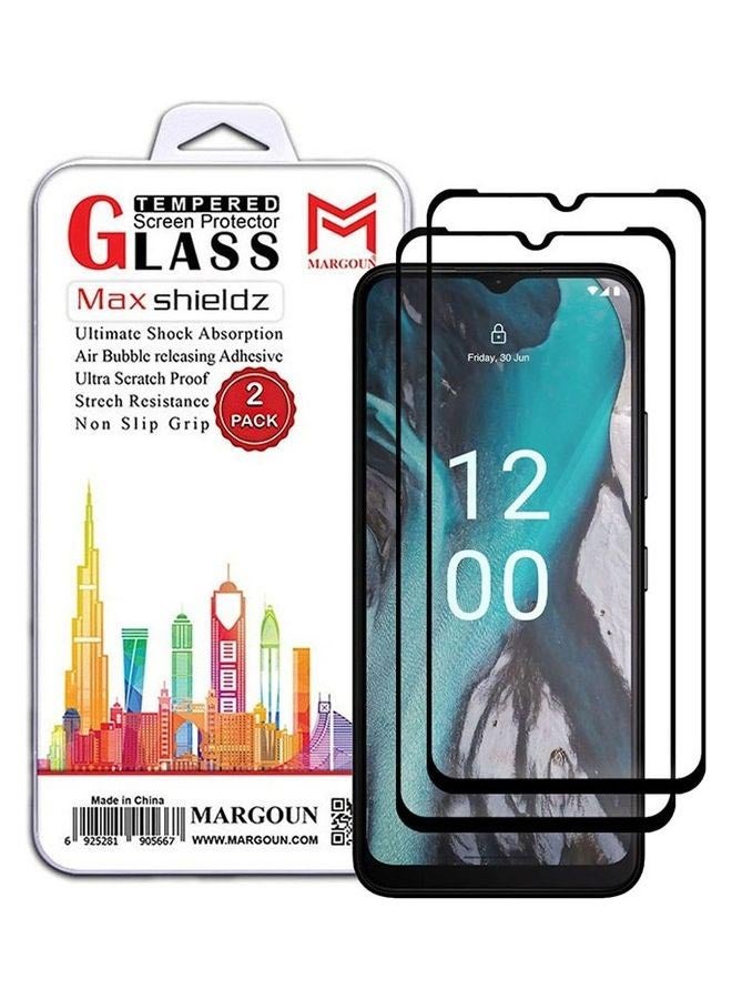 MARGOUN 2 Pack For Nokia C32 Tempered Glass Screen Protector Full Glue Back Clear - Image 1