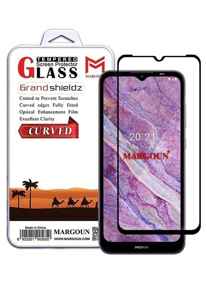 مارجون Nokia C10 Tempered Glass Screen Protector Full Glue Back Clear - Image 1