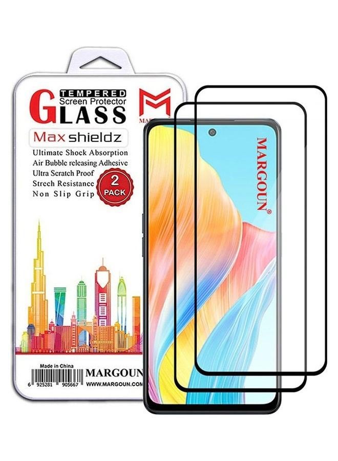 MARGOUN 2 Pack For Oppo A1 Tempered Glass Screen Protector Full Glue Back Clear - Image 1