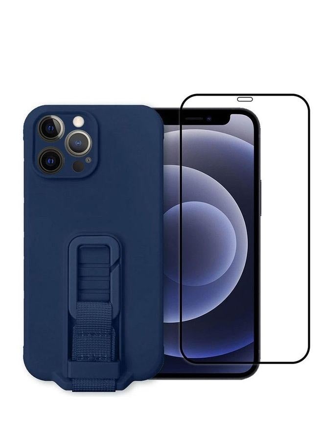 MARGOUN 2 Pack For iPhone 12 Pro Max Case Cover And Screen Protector With Strap Adjustable Grip Blue - Image 1