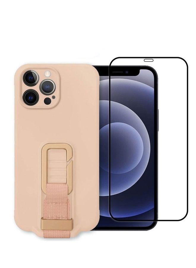 مارجون 2 Pack For iPhone 12 Pro Case Cover And Screen Protector With Strap Adjustable Grip Pink - Image 1