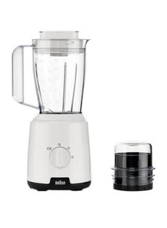 Blender, 2 Speeds, Pulse Function, 1.5L Mixing Capacity, 0.150L Chopper, Ice Crush, Steel Knife, Dishwasher Safe, 1.5 L 600 W BRJB1015WH White