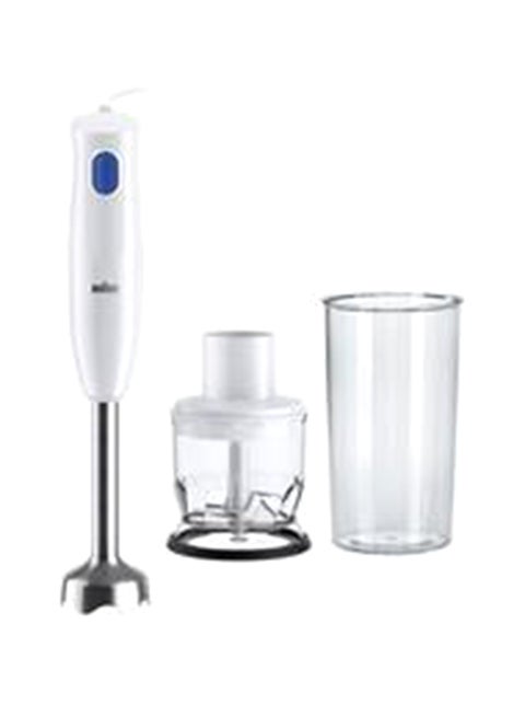 خلاط يدوي, مالتي كويك1 , كوب 0.600  لتر, سرعه واحده, امن للغسل فى غسالة الاطباق 350 ml 450 W MQ10.201MWH أبيض/ أزرق