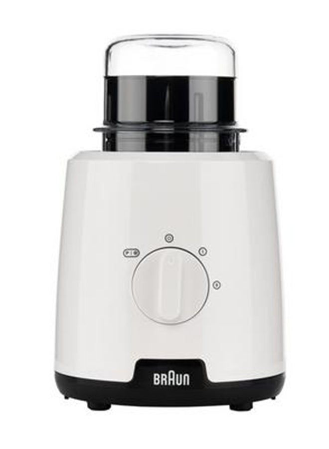 BRAUN - Blender, 2 Speeds, Pulse Function, 1.5L Mixing Capacity, 0.150L Chopper, Ice Crush, Steel Knife, Dishwasher Safe, 1.5 L 600 W BRJB1015WH White - Image 1