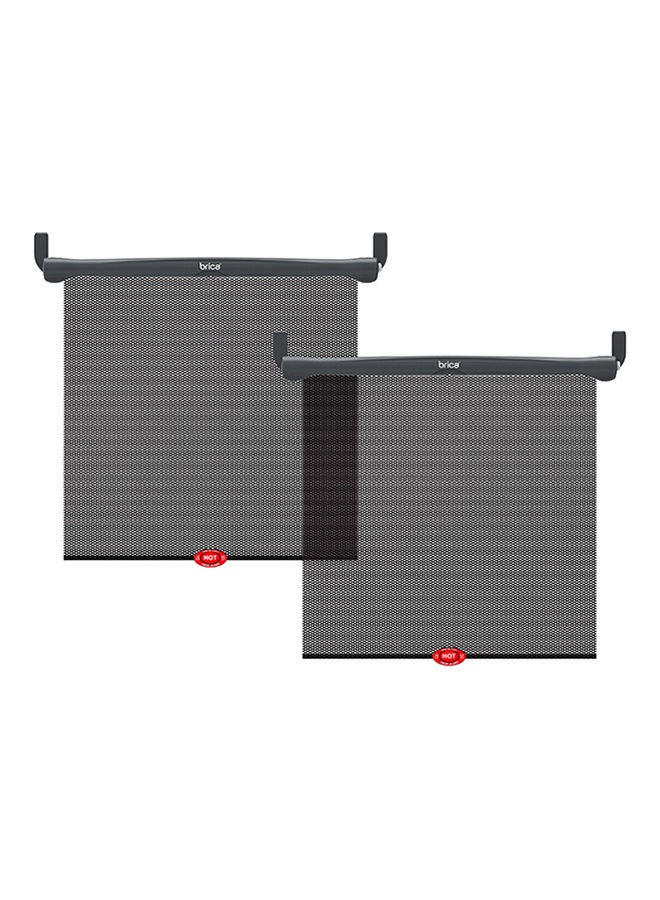 Munchkin Car Window Sun Shades Provides Maximum Uva Uvb Protection Safe View Premium Mesh And Heat Alert System, Black Pack of 2 (Packaging May Vary)  - Image 1