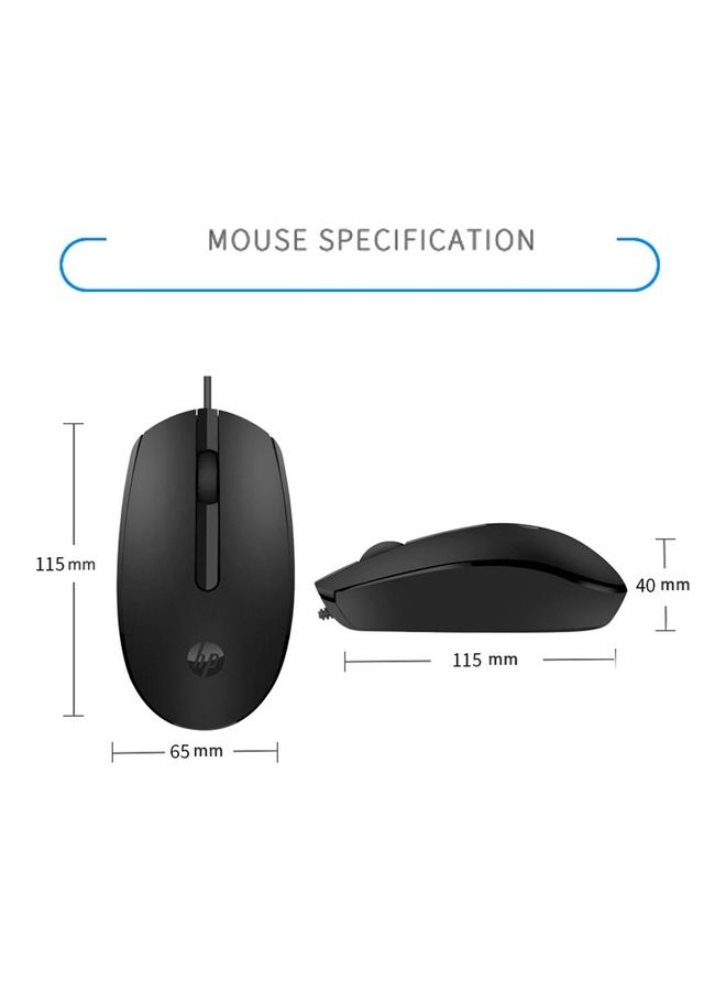 HP M10 Wired USB Mouse with 3 Buttons High Definition 1000DPI Optical Tracking and Ambidextrous Design Black - Image 5