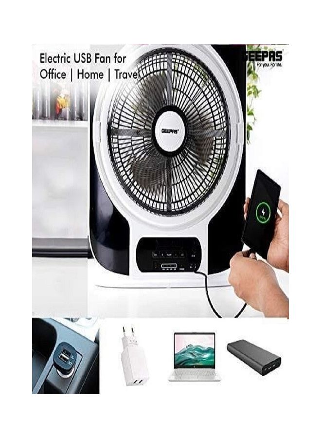 GEEPAS - Rechargeable Fan Geepas GF989 Black/White - Image 1