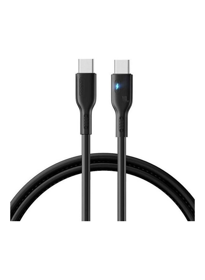جوي روم 100W Power Delivery PD Fast Charge Cable Usb C To Usb C Compatible For iPad Mini 6 MacBook Pro 2021 14 And 16 Inch MacBook Air iPad Pro 12.9 Inch Samsung S23 Plus Huawei P40 Black - Image 1