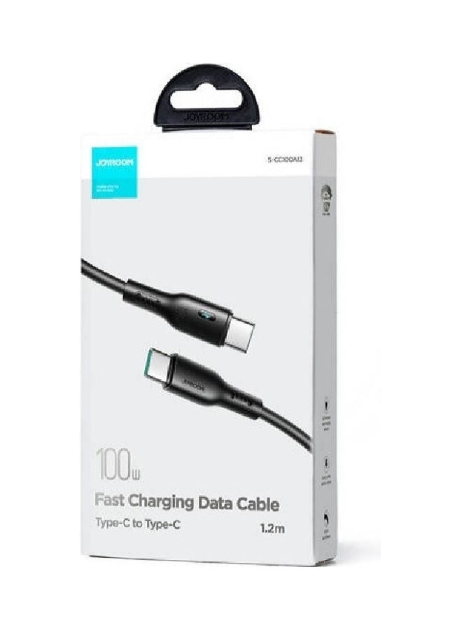 جوي روم 100W Power Delivery PD Fast Charge Cable Usb C To Usb C Compatible For iPad Mini 6 MacBook Pro 2021 14 And 16 Inch MacBook Air iPad Pro 12.9 Inch Samsung S23 Plus Huawei P40 Black - Image 2