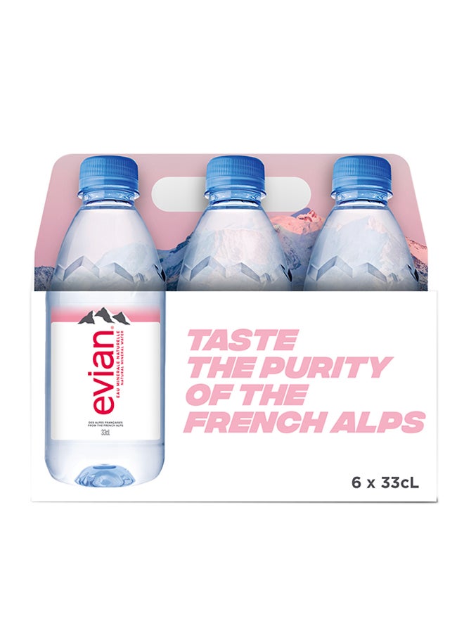Evian Natural Mineral Water 330ml Pack of 6 - Image 1