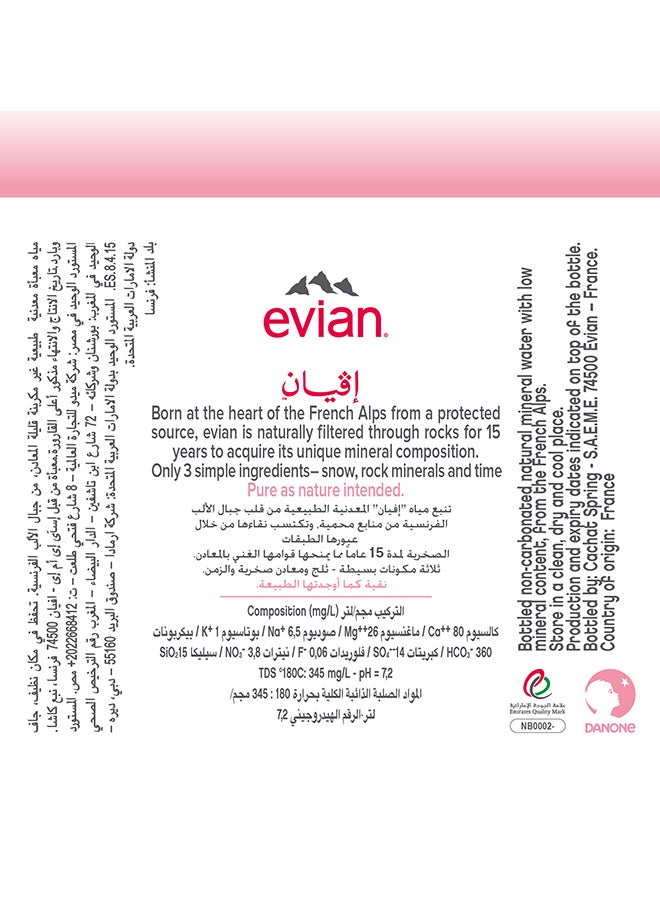Evian Natural Mineral Water 330ml Pack of 6 - Image 3