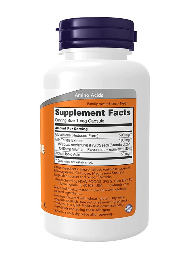 Now Foods - Glutathione 500mg 60 Veg Capsules - Image 1