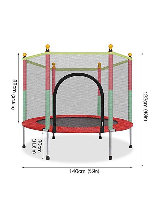 Generic - 5.5 Feet Spring Pad Trampoline With Safety Net 140x140x120cm - Image 1