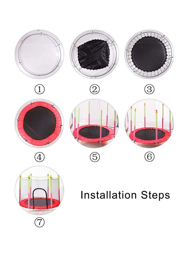 Generic - 5.5 Feet Spring Pad Trampoline With Safety Net 140x140x120cm - Image 1