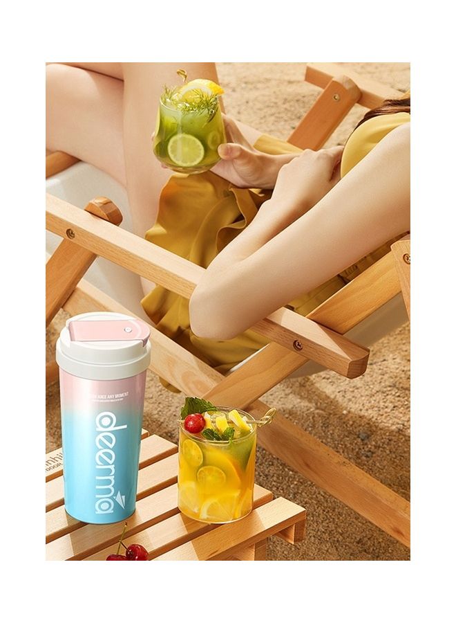 Deerma - Portable 2 In 1 Cordless Juicer Blender and Thermos Wireless Juicer Cup Keep Warm & Cold Safety Lock with Twin-lids,Stirring & Drinking Cup Lid 300 ml 50 W NU90 Multicolour - Image 1