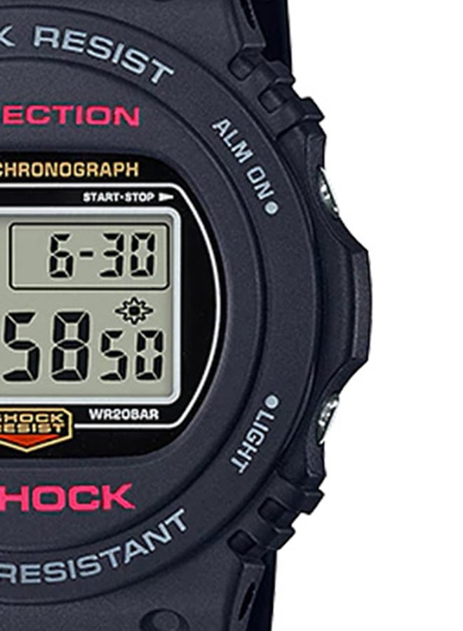جي شوك ساعة يد دائرية الشكل بسوار من الراتنج مقاس 49 مم - لون أسود - طراز DW-5750E-1DR للرجال - Image 3