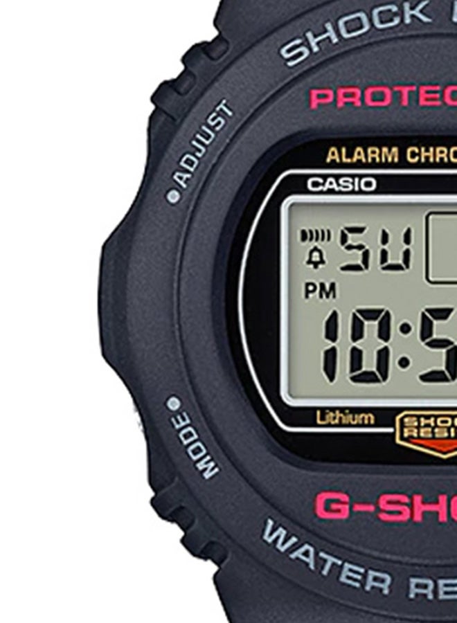 جي شوك ساعة يد دائرية الشكل بسوار من الراتنج مقاس 49 مم - لون أسود - طراز DW-5750E-1DR للرجال - Image 4