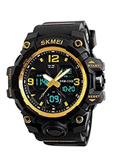 Men's Silicone Analog & Digital Watch 1155 - 55 mm - Black