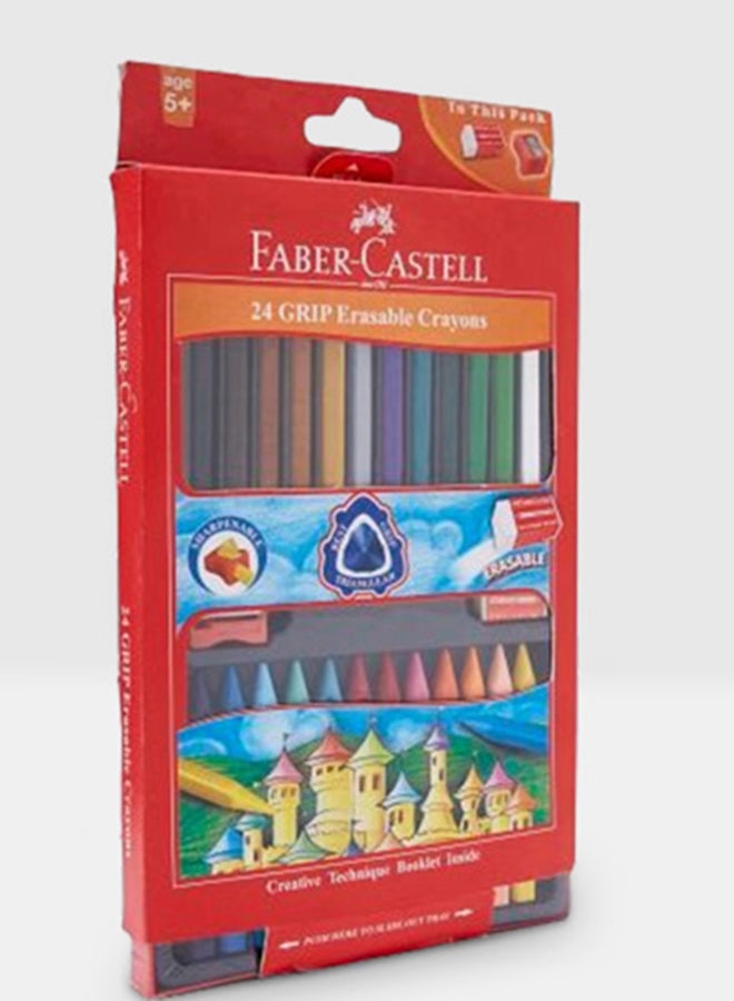 FABER-CASTELL - Faber-Castell-Grip Erasable Crayons 90Mm Multicolour - Image 1